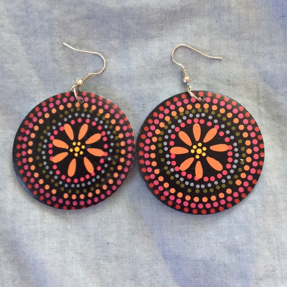 Handpainted multicolored earrings